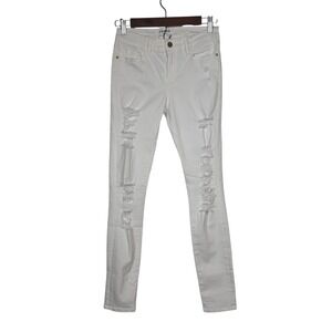 FRAME‎ Le Skinny De Jeanne Jeans Mid Rise Distressed White Womens 28